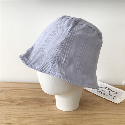 Viegla un mīksta plāna cepure, vertikāla svītra, daudzpusīga zvejnieka cepure sievietēm korejiešu versija, vintage saules aizsardzība un saulessargs