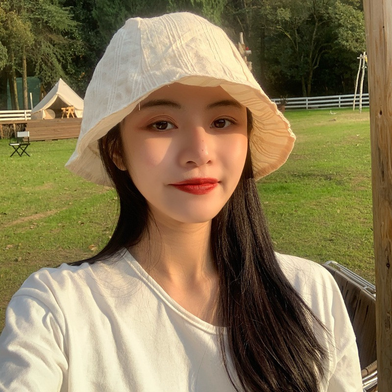 Viegla un mīksta plāna cepure, vertikāla svītra, daudzpusīga zvejnieka cepure sievietēm korejiešu versija, vintage saules aizsardzība un saulessargs