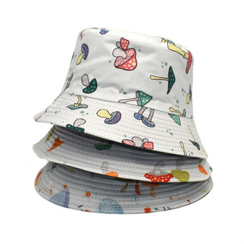 2XPC Casual Cute Mushroom Καπέλο Fisherman Καπέλο από βαμβακερό κουβά Καπέλο λεκάνης για βόλτα με σκύλους