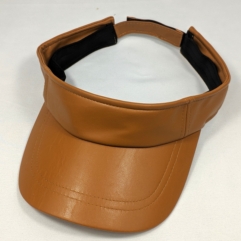 Sima napellenző sapkák nyárira Pu bőr női napellenző sapka golf futás túrázás sárga kék fekete piros Lt.barna