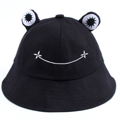 Pălărie de găleată cu broască din bumbac pliabilă, de vară, în aer liber, cu protecție solară, șapcă de pescar, pălărie de soare de vânătoare pentru femei