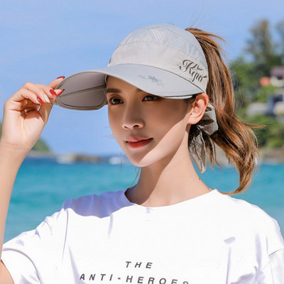 Letný slnečný klobúk s výsuvným priezorom, dámska škálovateľná šiltovka s prázdnym vrchným dielom, baseballová čiapka s UV ochranou, plážové slnečné klobúky pre ženy