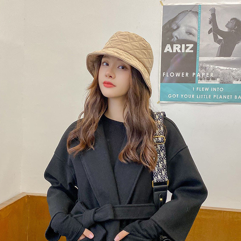 Pălării de găleată pliabile pentru femei, șepci de vată din mătase, cu zăbrele solidă, se menține cald, evită frigul, pălării de pescar, toamnă iarnă