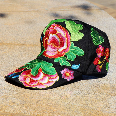 Rózsa baseballsapka nőknek hímzés Virág anya sapka The Rapper Cotton Női sapka kültéri sport férfi Snapback kalapcsont