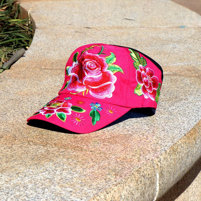 Rózsa baseballsapka nőknek hímzés Virág anya sapka The Rapper Cotton Női sapka kültéri sport férfi Snapback kalapcsont