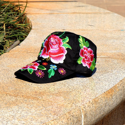 Rózsa baseballsapka nőknek hímzés Virág anya sapka The Rapper Cotton Női sapka kültéri sport férfi Snapback kalapcsont