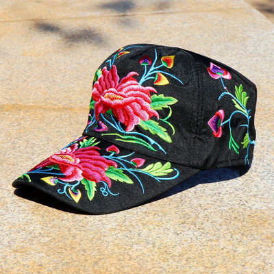 Rózsa baseballsapka nőknek hímzés Virág anya sapka The Rapper Cotton Női sapka kültéri sport férfi Snapback kalapcsont