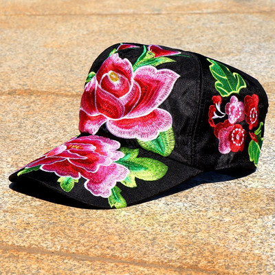 Rózsa baseballsapka nőknek hímzés Virág anya sapka The Rapper Cotton Női sapka kültéri sport férfi Snapback kalapcsont