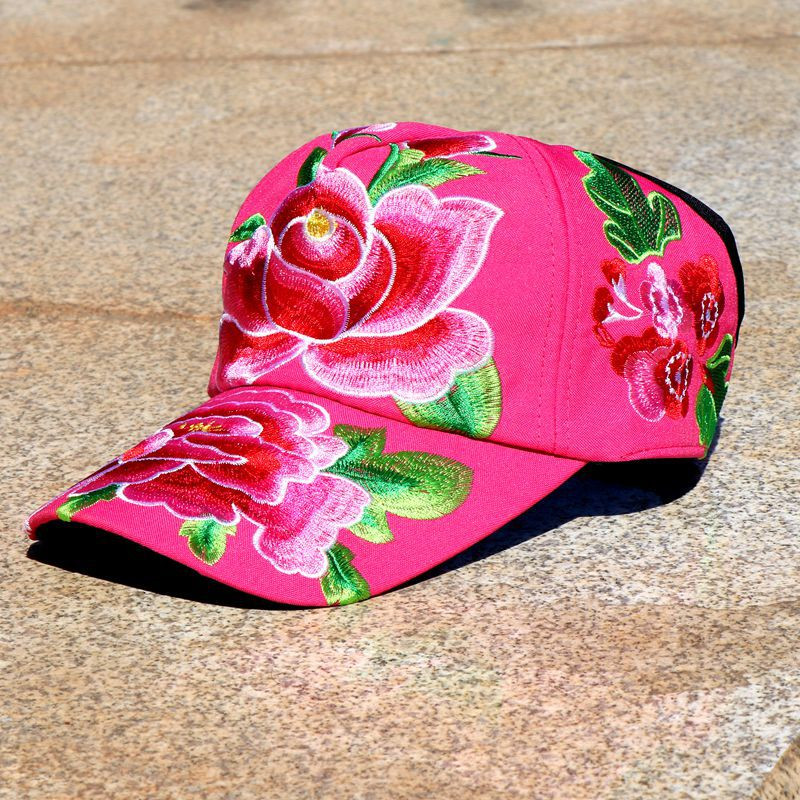 Rózsa baseballsapka nőknek hímzés Virág anya sapka The Rapper Cotton Női sapka kültéri sport férfi Snapback kalapcsont