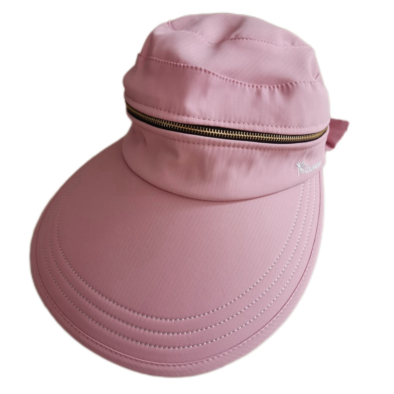2023 Pălărie de vară Capă detașabilă Top cu fermoar Pălărie de top goală Pălării de soare anti-UV Pălării de soare pentru doamne Bumbac Pliabil Pălărie cu boruri late Căciuli cu viziere