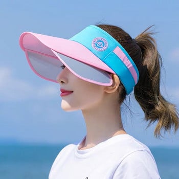 2022 New Style Sun Virsors Sports Print Καλοκαιρινά καπέλα ηλίου για γυναίκες με φαρδύ γείσο καπέλο παραλίας με προστασία UV Γυναικείο καπέλο καπέλο μπέιζμπολ