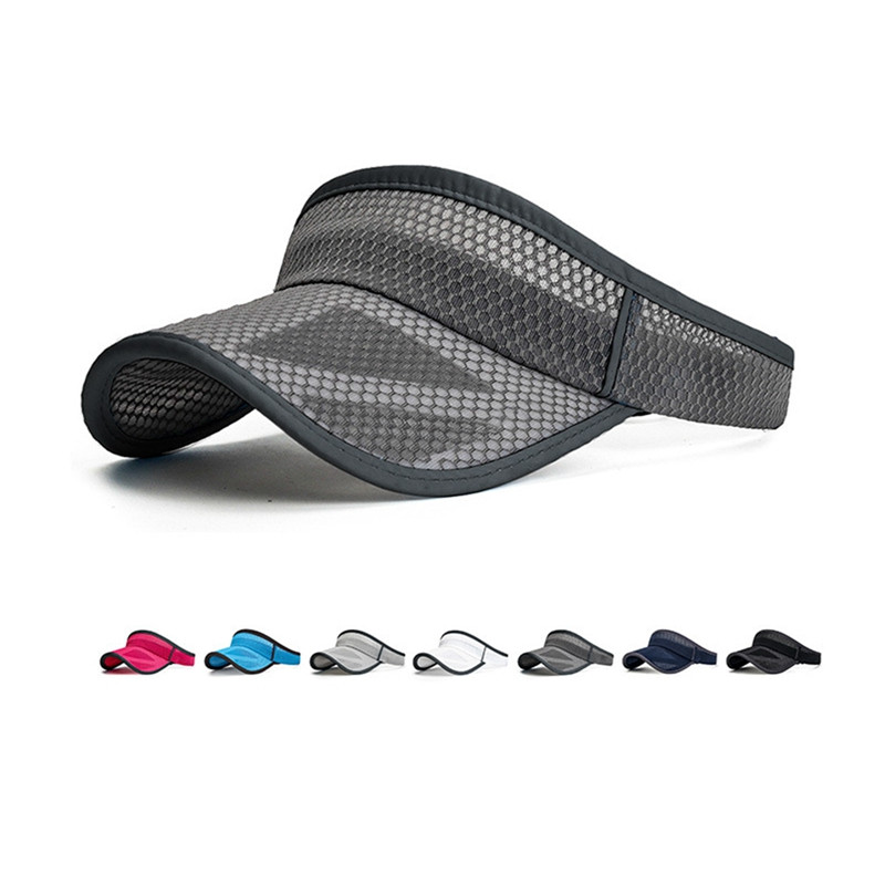 Nyári sport napvédő sapkák Női sapka Férfi sapka Állítható napellenző UV védelem Üres felső Tenisz Futó napvédő hálós karima
