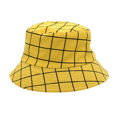 Kapa za sunčanje Muški karirani ribarski šešir s printom Ženski pamučni prozračni proljetni šeširi za žene