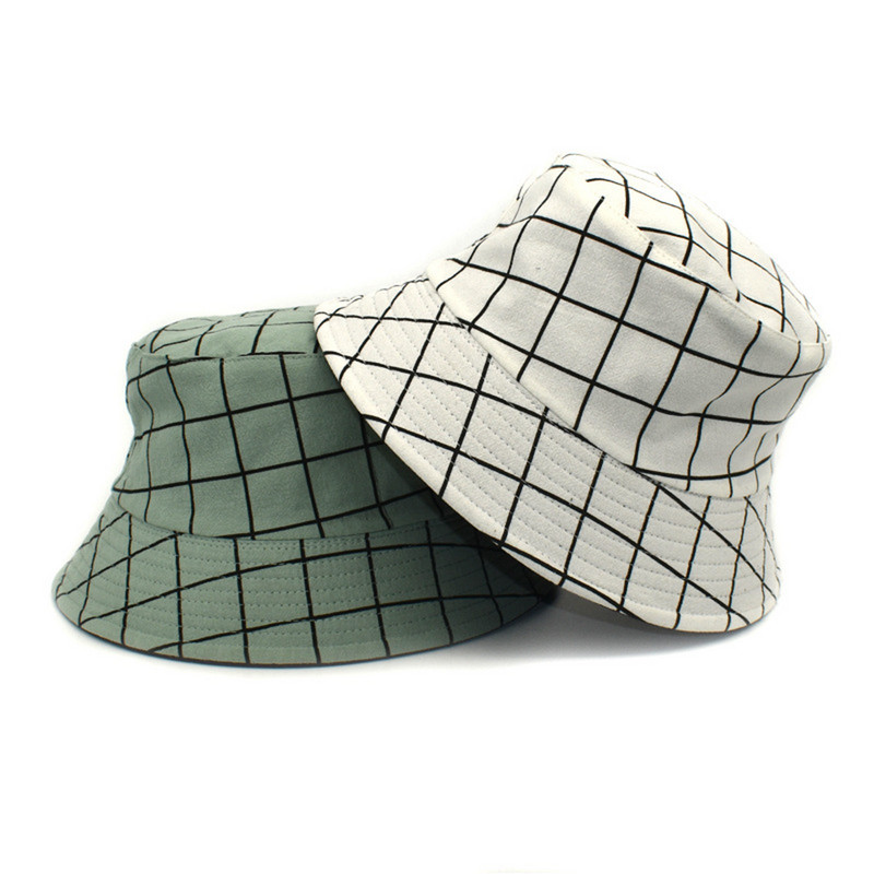 Kapa za sunčanje Muški karirani ribarski šešir s printom Ženski pamučni prozračni proljetni šeširi za žene