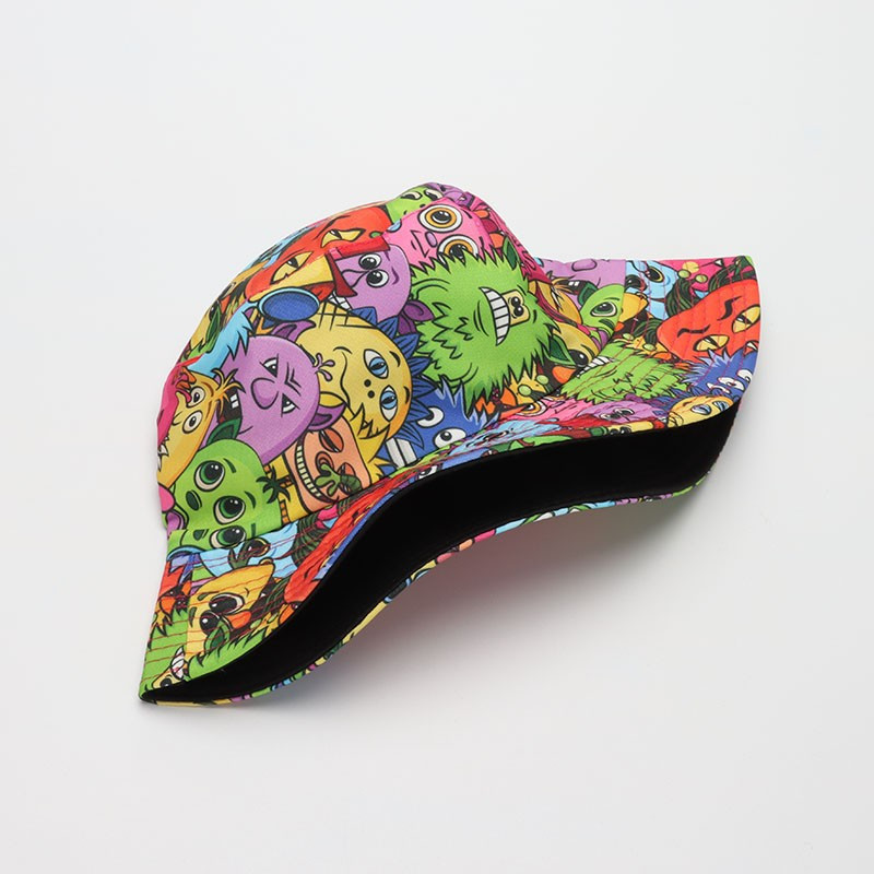 COKK Pălărie de găleată Femei Bărbați Pălărie de vară Pălărie de soare cu imprimeu de desene animate Pălărie de soare Panama Pescar Căciulă în aer liber Pălărie de plajă