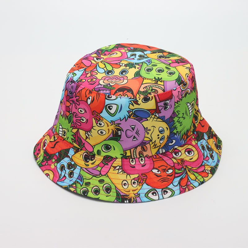 COKK Pălărie de găleată Femei Bărbați Pălărie de vară Pălărie de soare cu imprimeu de desene animate Pălărie de soare Panama Pescar Căciulă în aer liber Pălărie de plajă