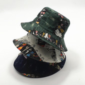 Kahepoolne ämbrimüts meeste naiste suvine ämbrikübar Hip hop kalapüük kalamehemüts Retro mustriga õues päikesekaitsekreemiga kokkupandav müts