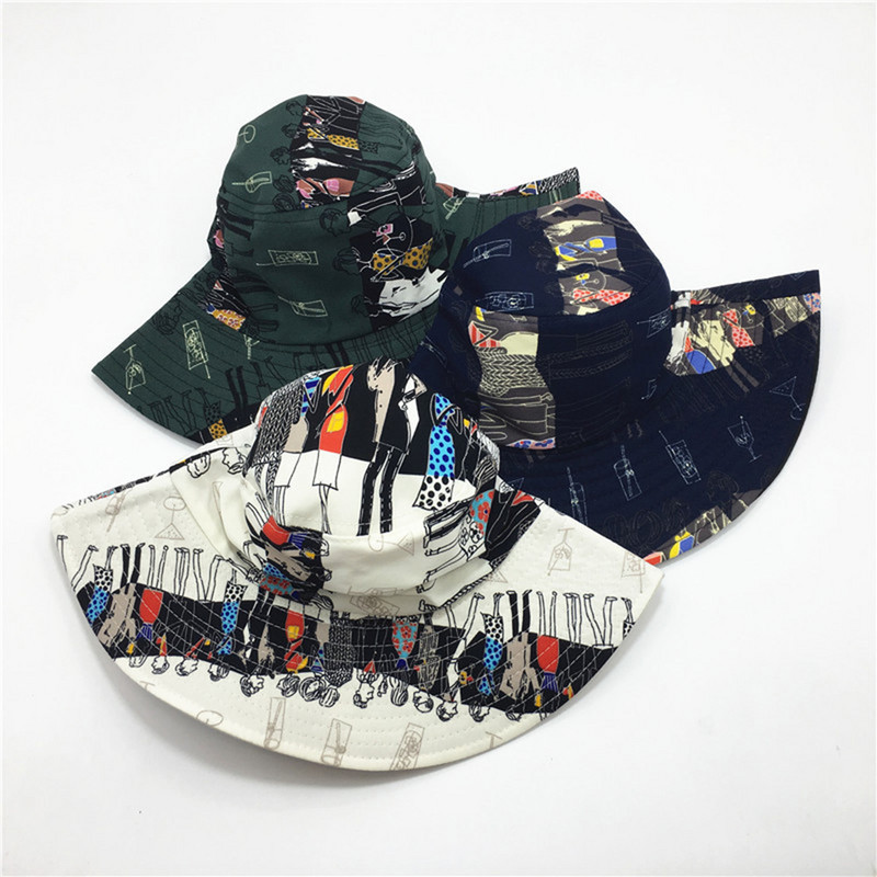 Kahepoolne ämbrimüts meeste naiste suvine ämbrikübar Hip hop kalapüük kalamehemüts Retro mustriga õues päikesekaitsekreemiga kokkupandav müts