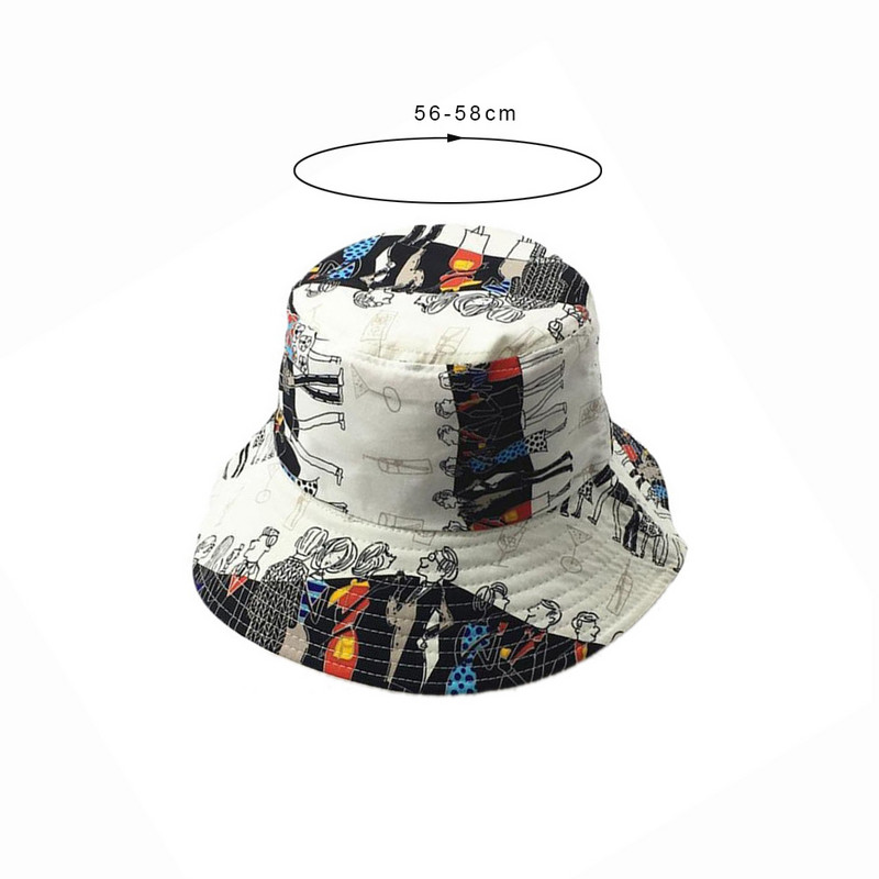 Kahepoolne ämbrimüts meeste naiste suvine ämbrikübar Hip hop kalapüük kalamehemüts Retro mustriga õues päikesekaitsekreemiga kokkupandav müts