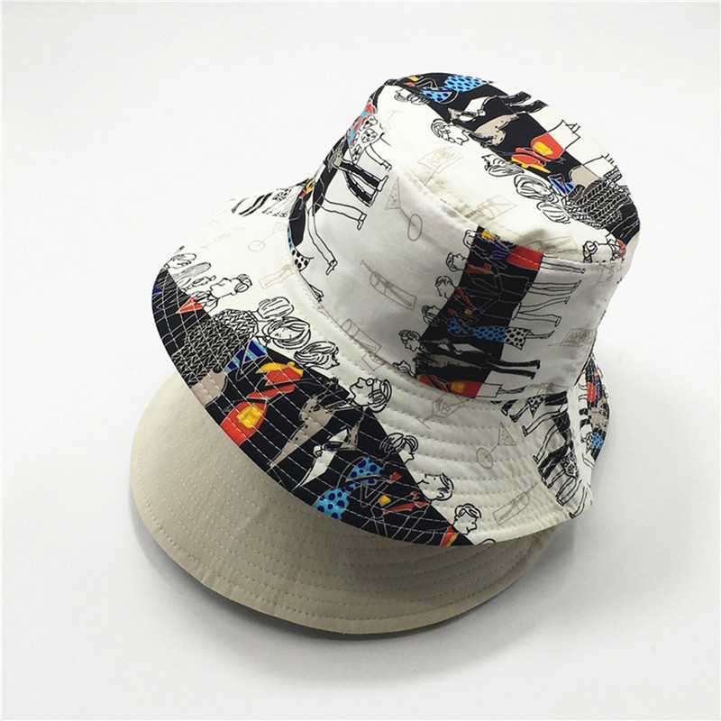 Kahepoolne ämbrimüts meeste naiste suvine ämbrikübar Hip hop kalapüük kalamehemüts Retro mustriga õues päikesekaitsekreemiga kokkupandav müts