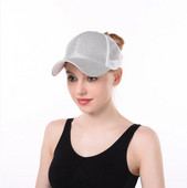 Značka YLWHJJ Predajná dámska sieťovaná čiapka so zadným otvoreným flitrom a copom Baseballová čiapka Módna letná slnečná čiapka Wild Cap