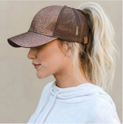 Značka YLWHJJ Predajná dámska sieťovaná čiapka so zadným otvoreným flitrom a copom Baseballová čiapka Módna letná slnečná čiapka Wild Cap