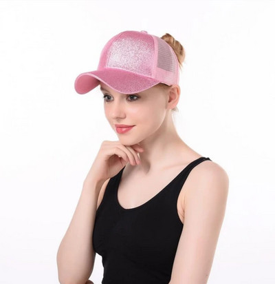 Značka YLWHJJ Predajná dámska sieťovaná čiapka so zadným otvoreným flitrom a copom Baseballová čiapka Módna letná slnečná čiapka Wild Cap