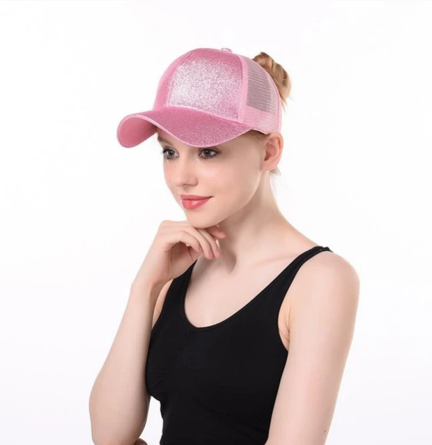 Značka YLWHJJ Predajná dámska sieťovaná čiapka so zadným otvoreným flitrom a copom Baseballová čiapka Módna letná slnečná čiapka Wild Cap
