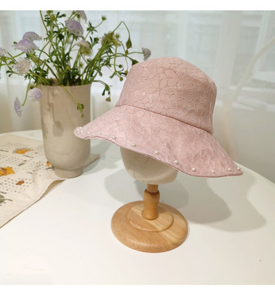 VISROVER 4 Colorway Jednobojni šešir s kantom od čipke Pearl Sklopive kape Hip Hop šešir za žene Ljetna kapa za plažu Black Sun Fishman šešir Poklon