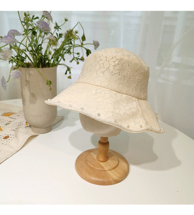 VISROVER 4 Colorway Jednobojni šešir s kantom od čipke Pearl Sklopive kape Hip Hop šešir za žene Ljetna kapa za plažu Black Sun Fishman šešir Poklon