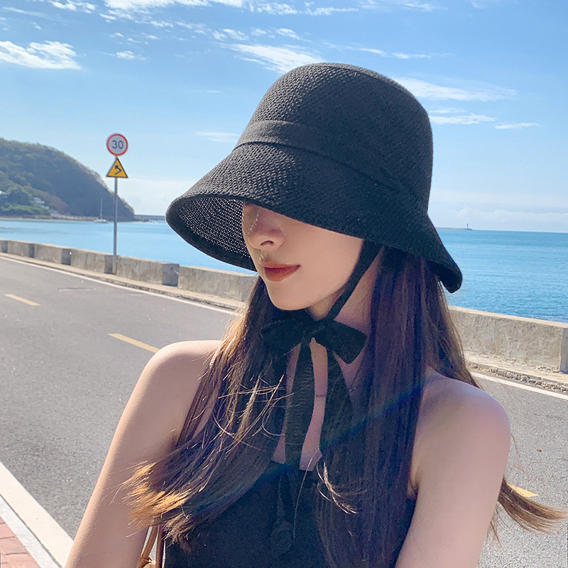 Nou, ușor de asortat, tricotate simple, pălării cu găleată pentru femei, vară moale, îmbrăcăminte de stradă, plajă, rece, respirabil, șapci de pescar pentru femei, cadouri