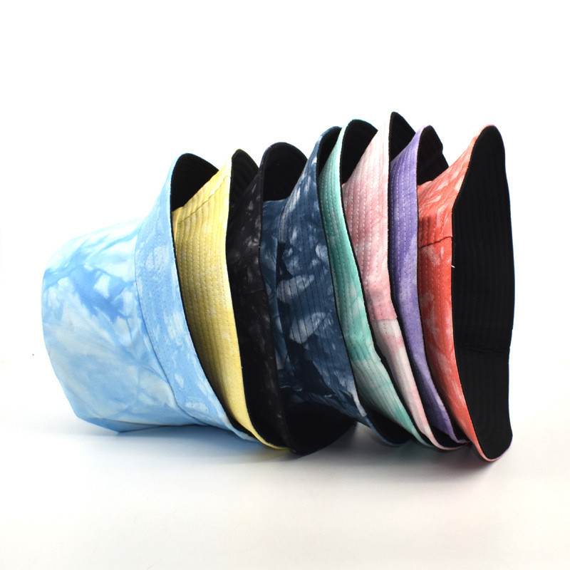 Bucket 2021 tavaszi nyár nyakkendő festék sapkák női divat hip-hop vödör sapka Színes napkalap sapka Tartozékok horgászsapkák