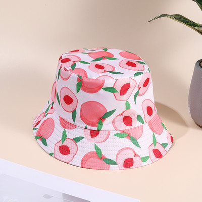Ljetni print Mango Fruit Double Side Wear Reverzibilni šešir s kantom Unisex Ležerna zaštita od sunca Ribarske kape za plažu na otvorenom