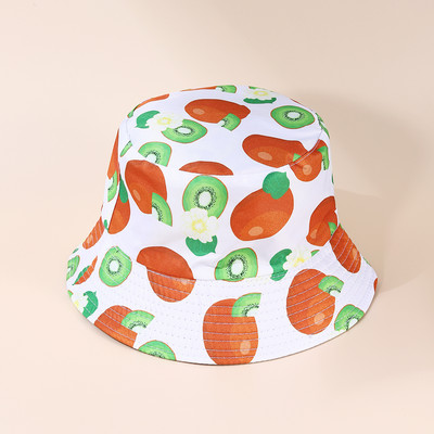 Ljetni print Mango Fruit Double Side Wear Reverzibilni šešir s kantom Unisex Ležerna zaštita od sunca Ribarske kape za plažu na otvorenom
