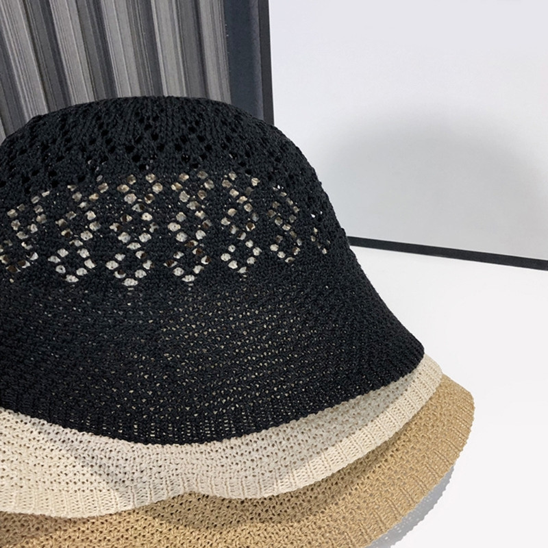 Pălărie cu găleată, tricot ușoară, respirabil, pălărie scobită, ambalabilă, de pescar, accesoriu de vară, pălărie de plajă pentru femei