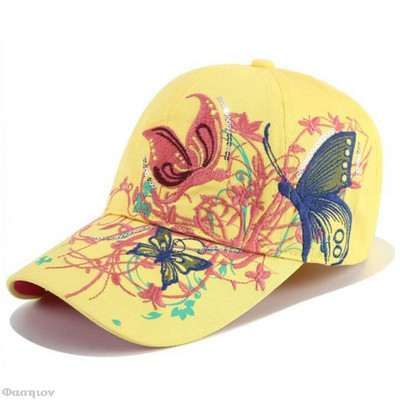 Kape s vezom u obliku leptira i cvijeća, u korejskom stilu, izvezene šljokice, bejzbol kapa s izvezenim leptirima, ruž za usne, slatki šešir
