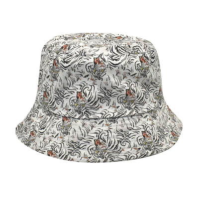 Pălărie de găleată roșie cu o singură față imprimată cu model Pălărie de pescar Pălărie de pescuit pentru petrecere a timpului liber Pălărie de protecție solară Mini geantă