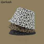 Pălării de găleată Femei Design cu imprimeu leopard Harajuku Elegant Protecție solară Timp liber All-metch Femei Vară Retro Simplu În aer liber