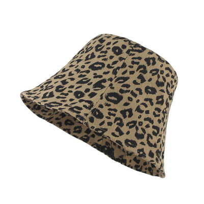 Pălării de găleată Femei Design cu imprimeu leopard Harajuku Elegant Protecție solară Timp liber All-metch Femei Vară Retro Simplu În aer liber