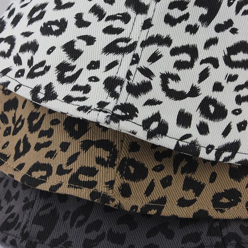 Pălării de găleată Femei Design cu imprimeu leopard Harajuku Elegant Protecție solară Timp liber All-metch Femei Vară Retro Simplu În aer liber