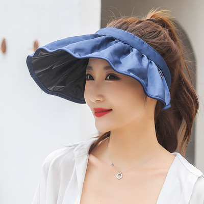 Pălărie cu viziere de protecție solară pentru femei de vară Bonnet asemănător cochiliei de vinil, la modă de stradă, ac de păr, bentiță, pălărie de soare, șapcă cu viziere cu bor mare