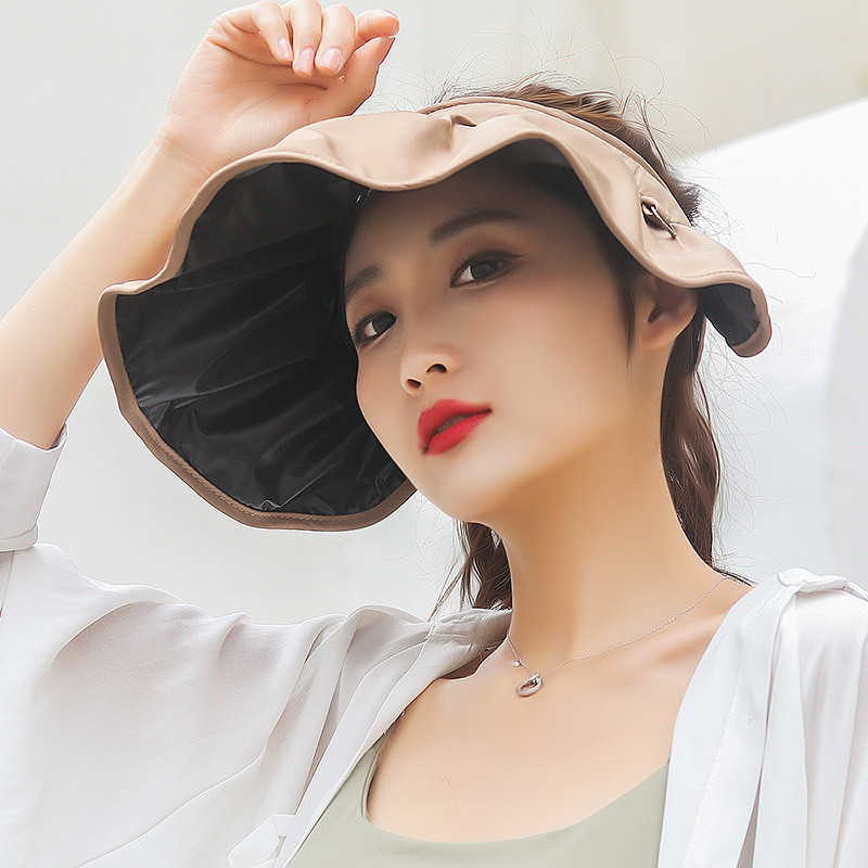 Pălărie cu viziere de protecție solară pentru femei de vară Bonnet asemănător cochiliei de vinil, la modă de stradă, ac de păr, bentiță, pălărie de soare, șapcă cu viziere cu bor mare