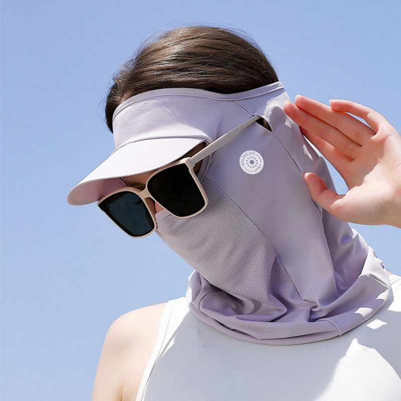 Pălărie de ciclism Esarfă cu bor lung Cremă solară Ochelari Găuri Rezistenta la praf Protecție solară în aer liber Golf Mască de față Pălărie Glugă pentru față Lucruri de camping