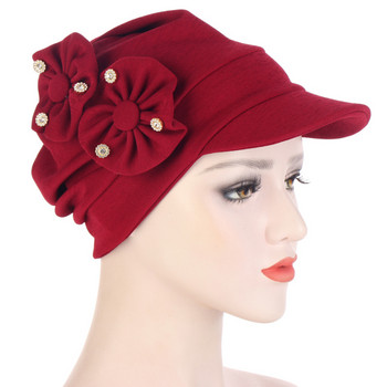 Casual Woman Flowers Καπέλο Bandana Καπέλο ηλίου Καπέλο τριχόπτωσης Chemo Καπέλο μονόχρωμο παραλία Φαρδύ γείσο Sunhat Holiday Αραβικό γυναικείο καπό