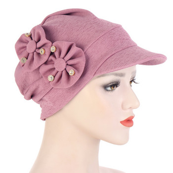 Casual Woman Flowers Καπέλο Bandana Καπέλο ηλίου Καπέλο τριχόπτωσης Chemo Καπέλο μονόχρωμο παραλία Φαρδύ γείσο Sunhat Holiday Αραβικό γυναικείο καπό