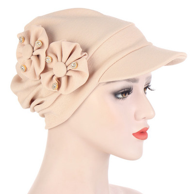 Ocazional femeie Flori Bandana Pălărie Pălării de soare Căciulă împotriva căderii părului Pălărie chimio Pălărie de plajă de culoare solidă Pălărie de soare cu boruri late Boneta de vacanță pentru femeie arabă