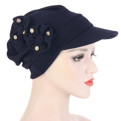 Ocazional femeie Flori Bandana Pălărie Pălării de soare Căciulă împotriva căderii părului Pălărie chimio Pălărie de plajă de culoare solidă Pălărie de soare cu boruri late Boneta de vacanță pentru femeie arabă