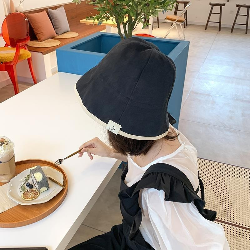 Pălării de tip găleată cu design dublă pentru femei Patchwork Casual Mergeți la cumpărături Moda coreeană Pescar de stradă mare Studentă