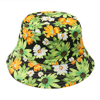 FOXMOTHER New Fashion Reversible Bob chapeau Femme Floral Panama Καπέλο Fisherman Caps Bucket Καπέλο Γυναικεία