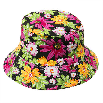 FOXMOTHER New Fashion Reversibilă Bob Chapeau Femme Floral Panama Pălărie Căciuli de pescar Pălărie cu găleată Femei